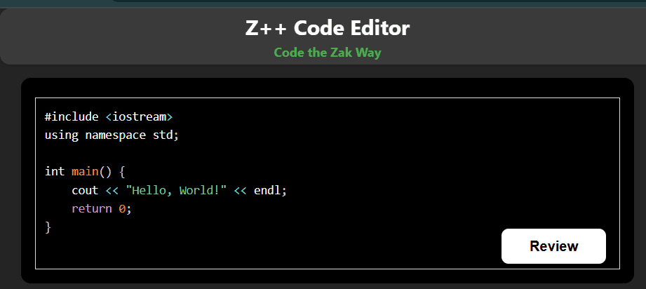 Z++ Code Editor screenshot 1